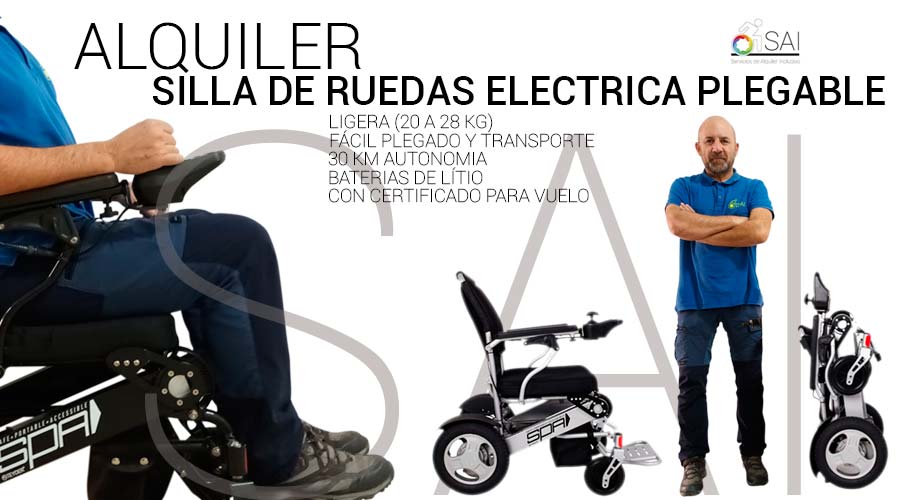 Alquila silla de ruedas electrica plegable ligera