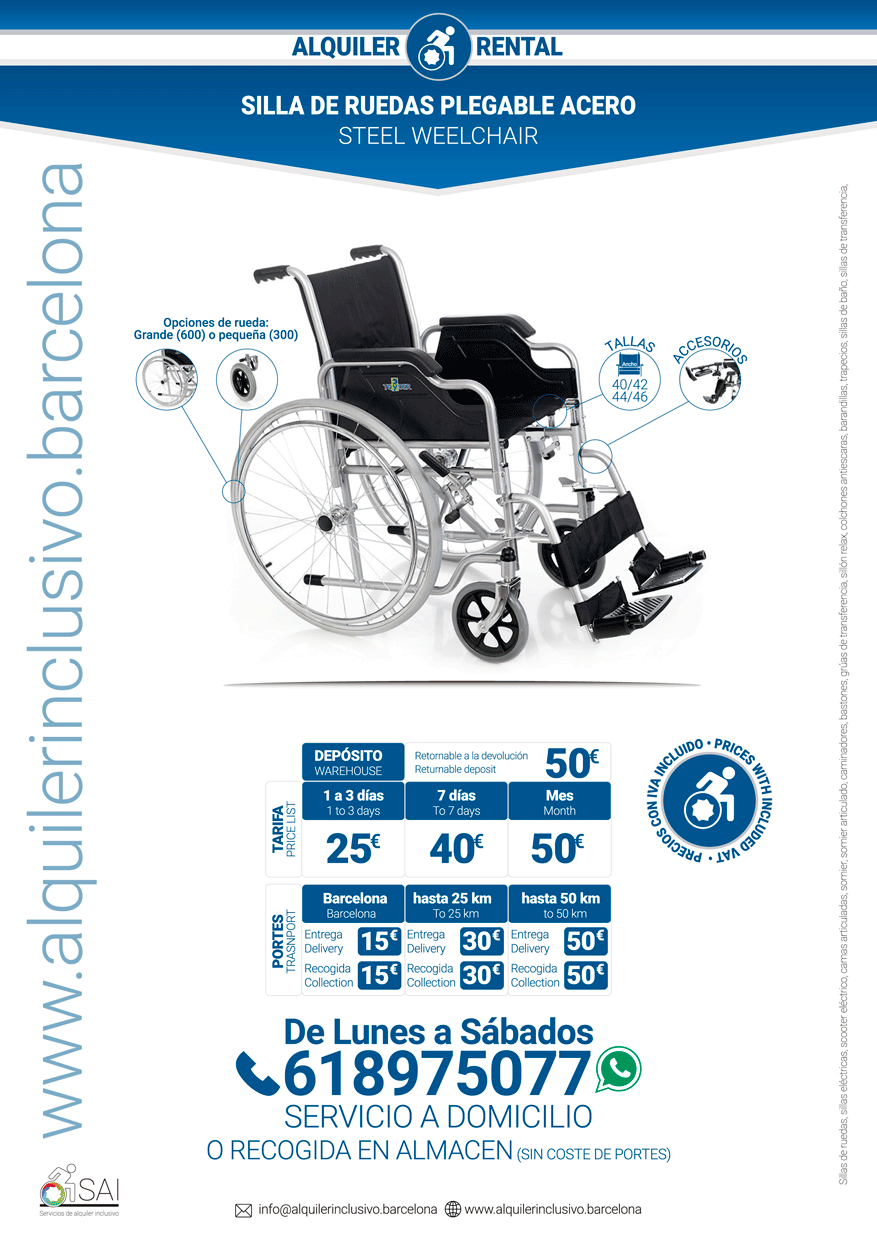 Quiero Alquilar una Silla de Ruedas Plegable Acero Quiero Alquilar una Silla de Ruedas Plegable Acero