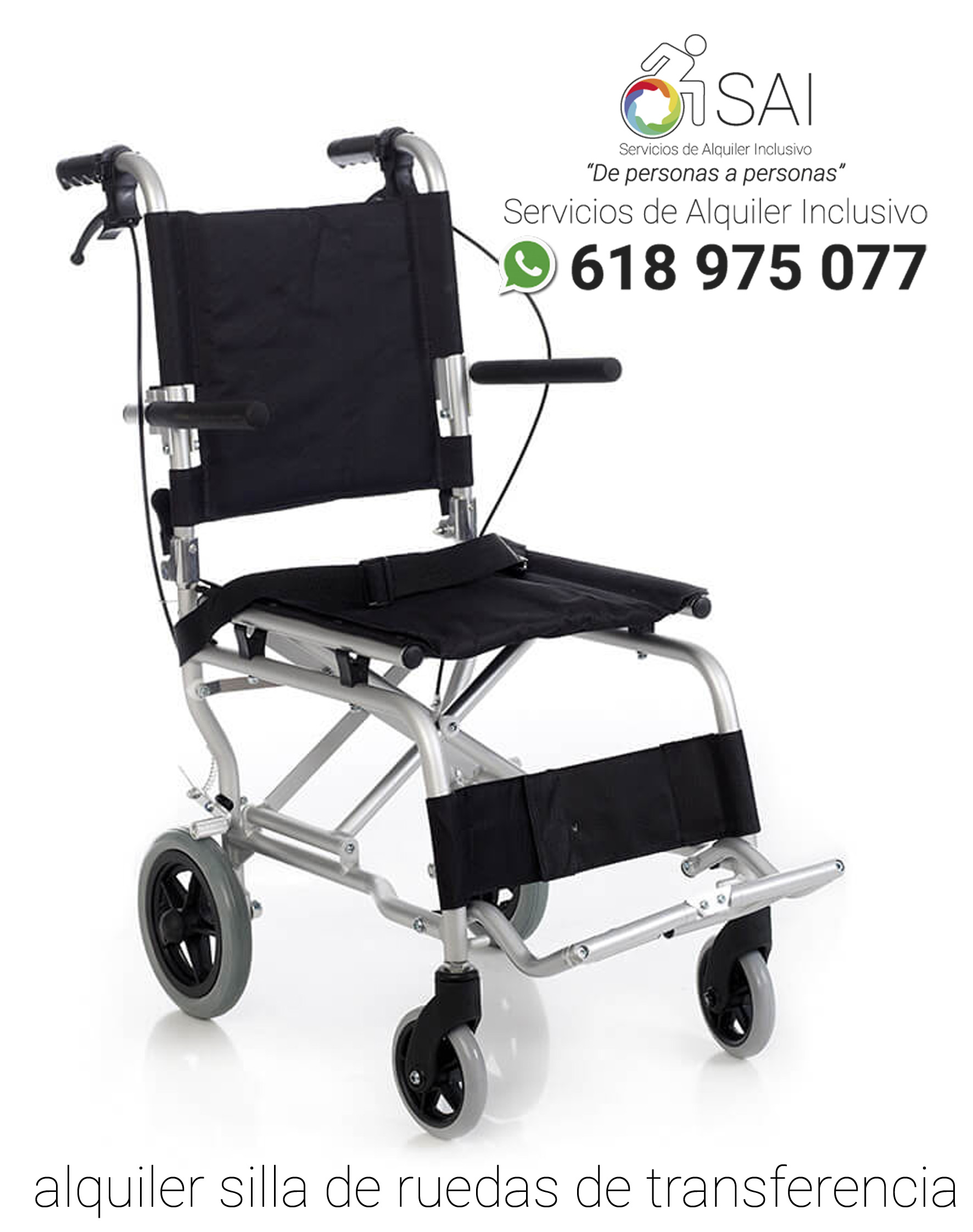 alquiler silla de ruedas plegable transferencia barcelona